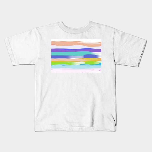 Modern Colorful Stripes Bold Abstract Art Kids T-Shirt by art64